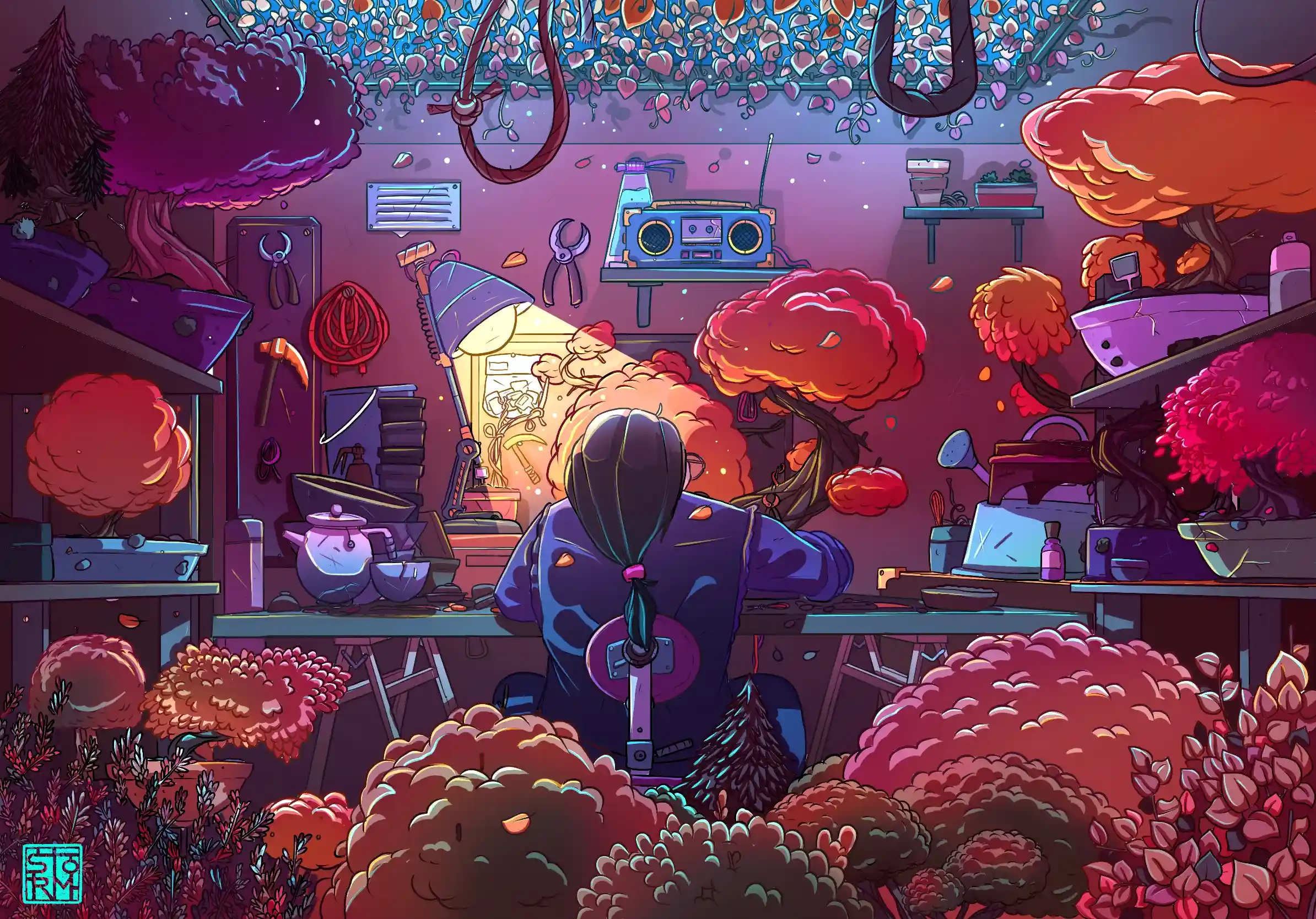 Bonsai - Illustration digitale par Florian Leux (Toyso) - Character design et illustration digitale