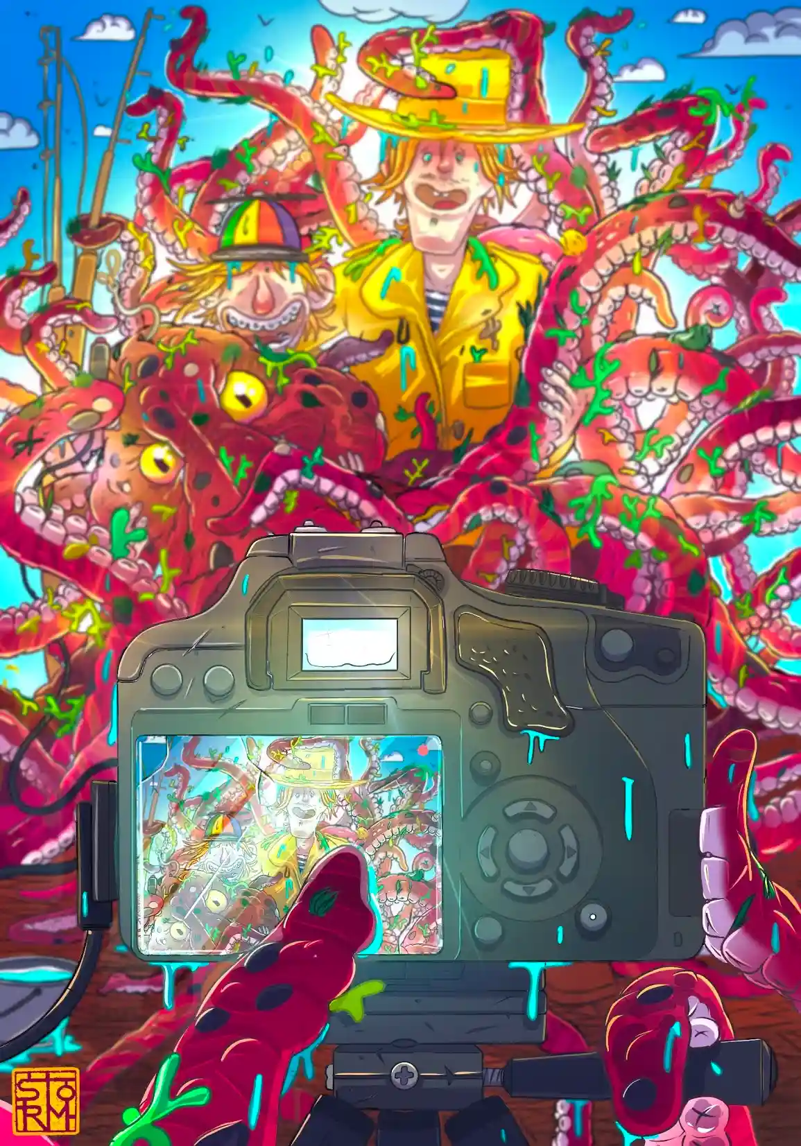 Gone fishing - Illustration digitale par Florian Leux (Toyso) - Character design et illustration digitale