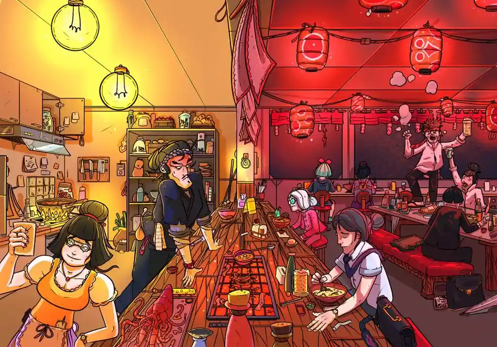 Izakaya - Illustration digitale par Florian Leux (Toyso) - Character design et illustration digitale