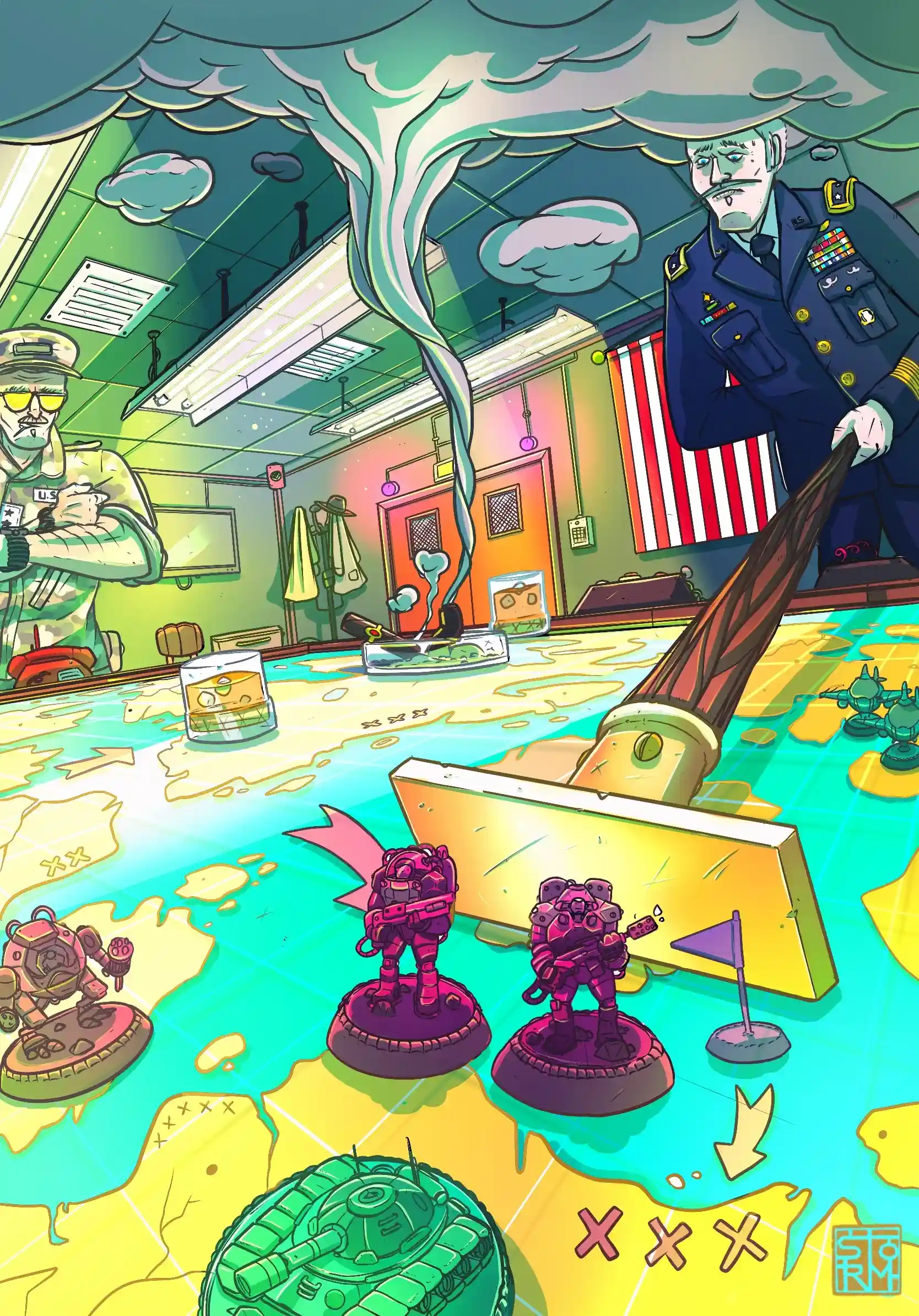 Situation room - Illustration digitale par Florian Leux (Toyso) - Character design et illustration digitale