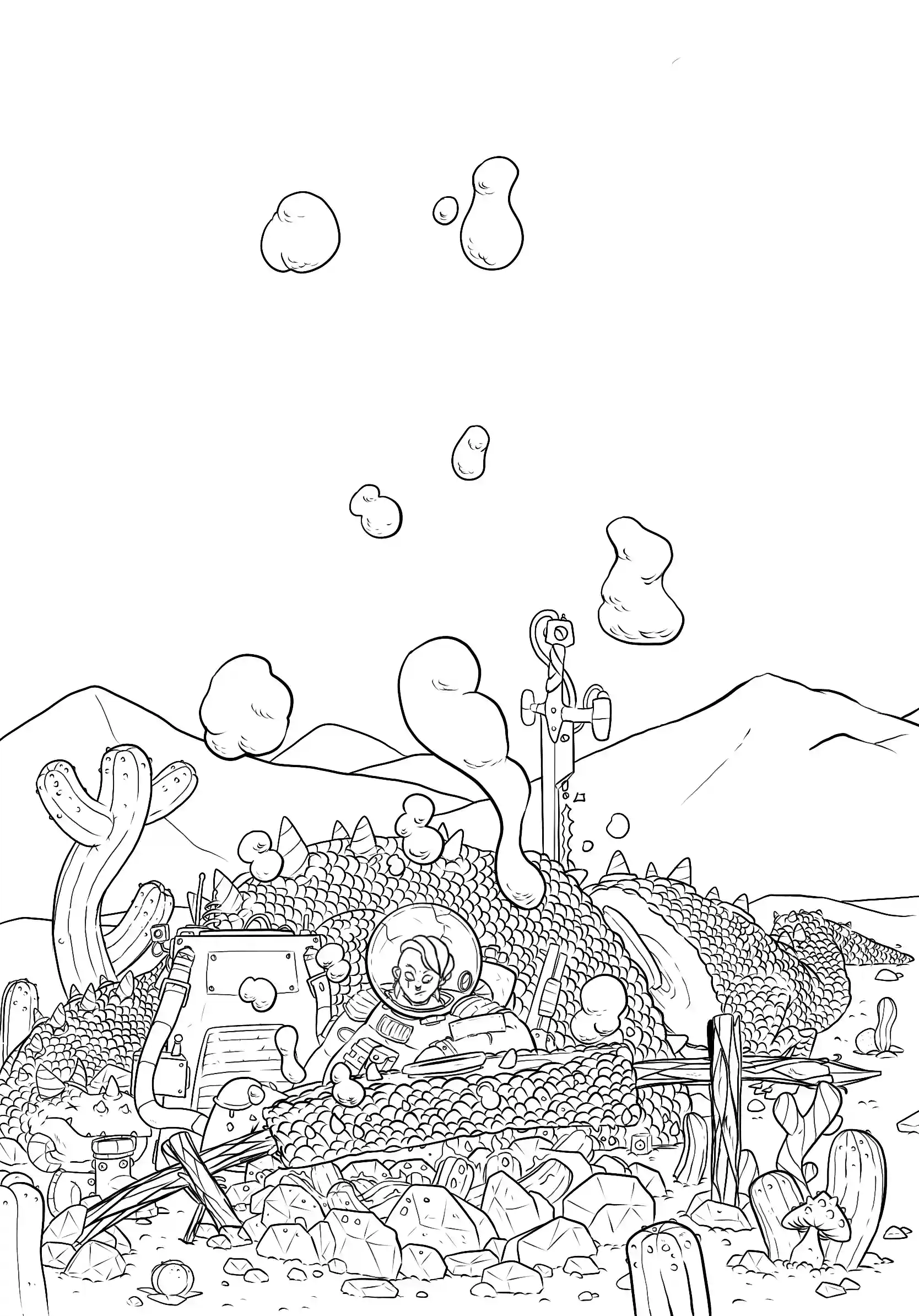 Bivouac - Encrage numérique par Florian Leux (Toyso) - Étape encrage