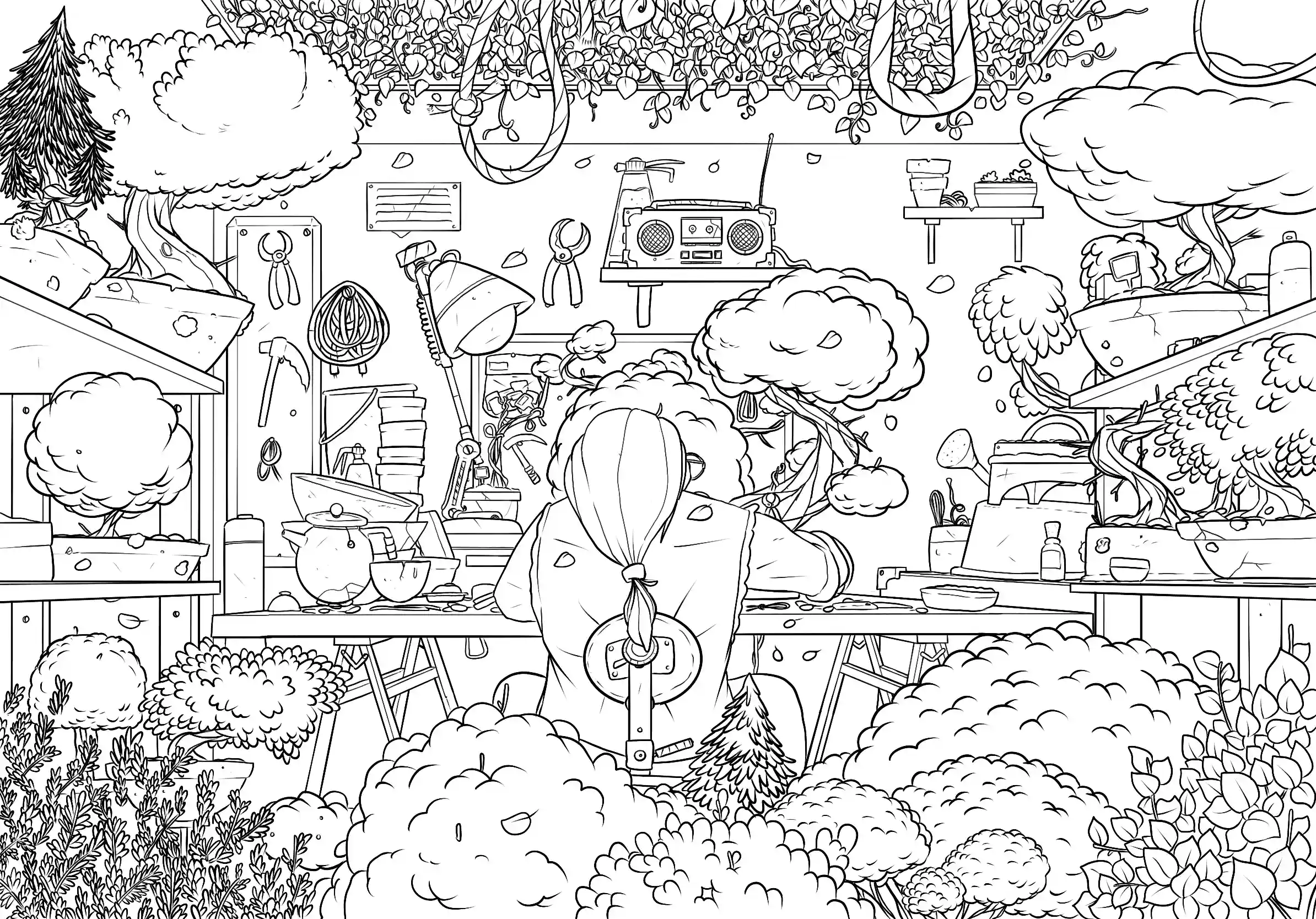 Bonsai - Encrage numérique par Florian Leux (Toyso) - Étape encrage