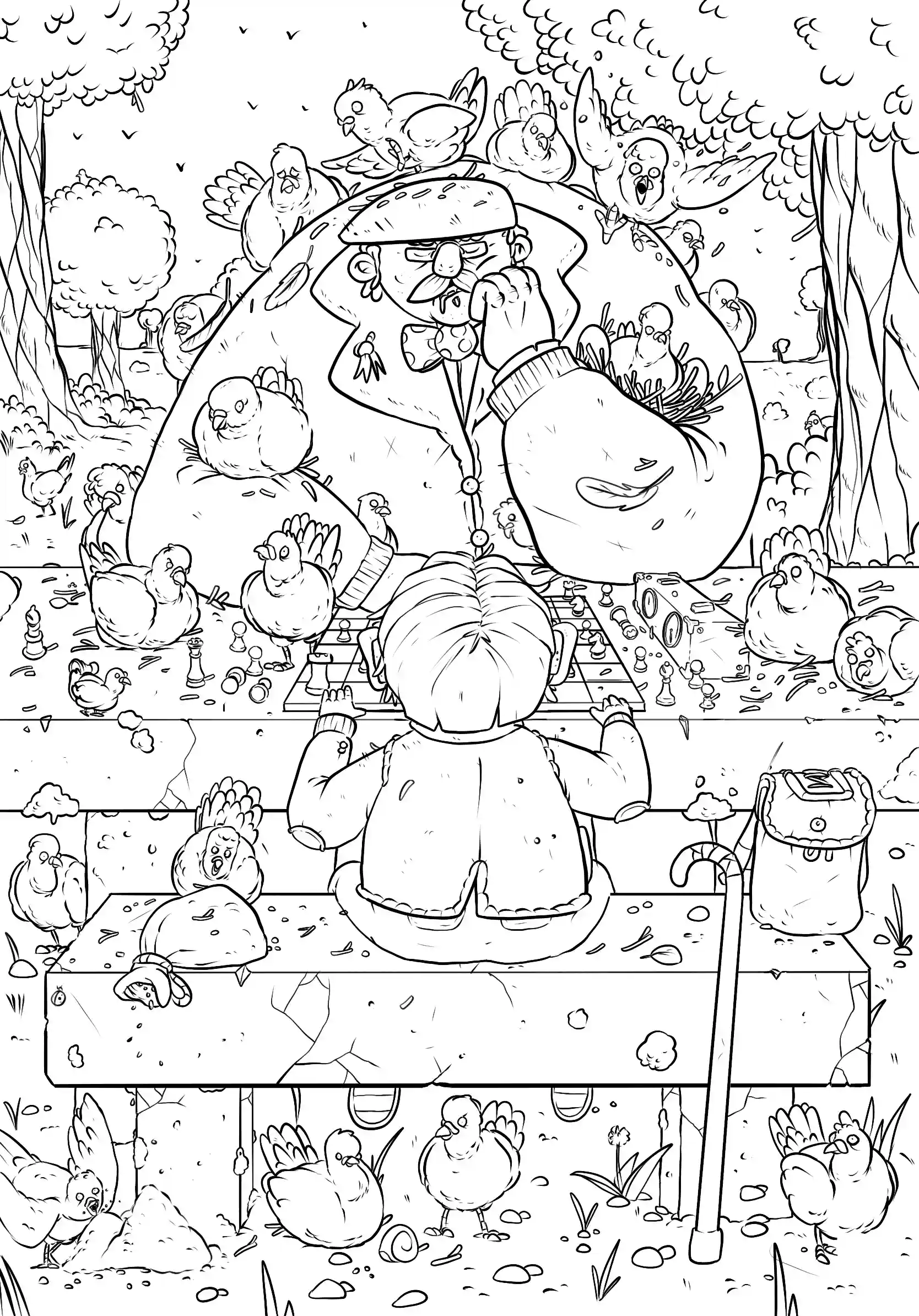 Chess mates - Encrage numérique par Florian Leux (Toyso) - Étape encrage