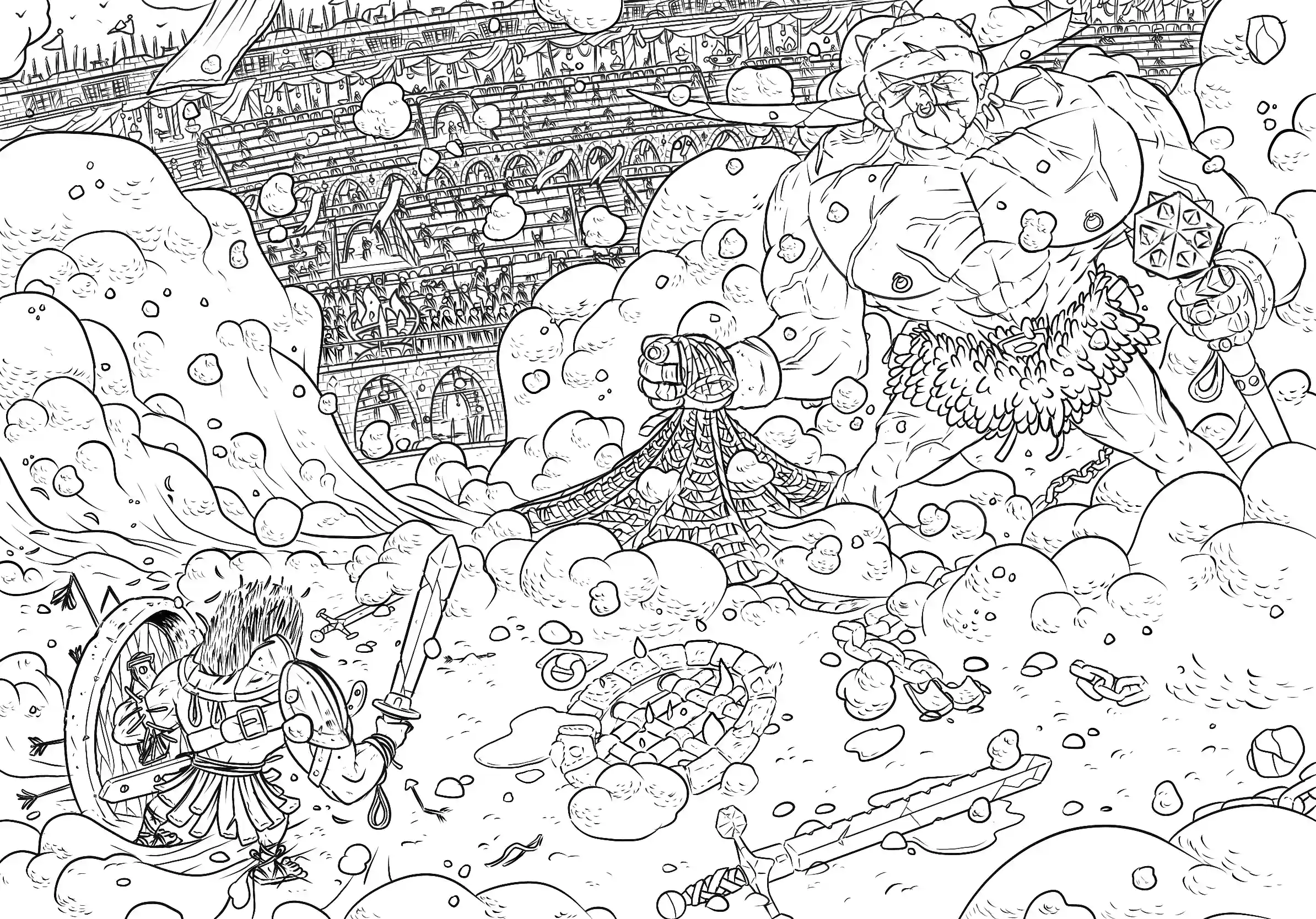 Morituri te salutant - Encrage numérique par Florian Leux (Toyso) - Étape encrage