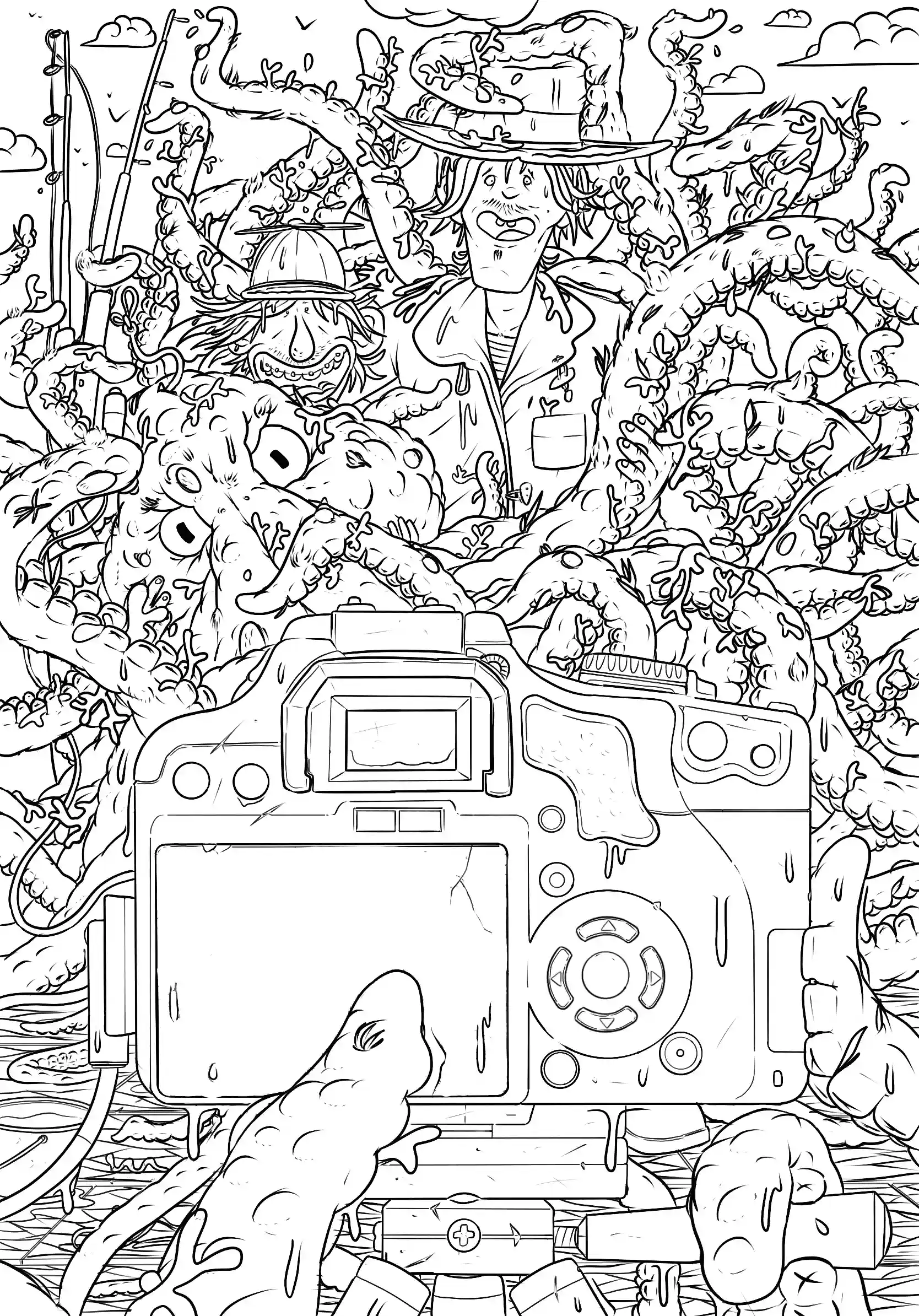 Gone fishing - Encrage numérique par Florian Leux (Toyso) - Étape encrage