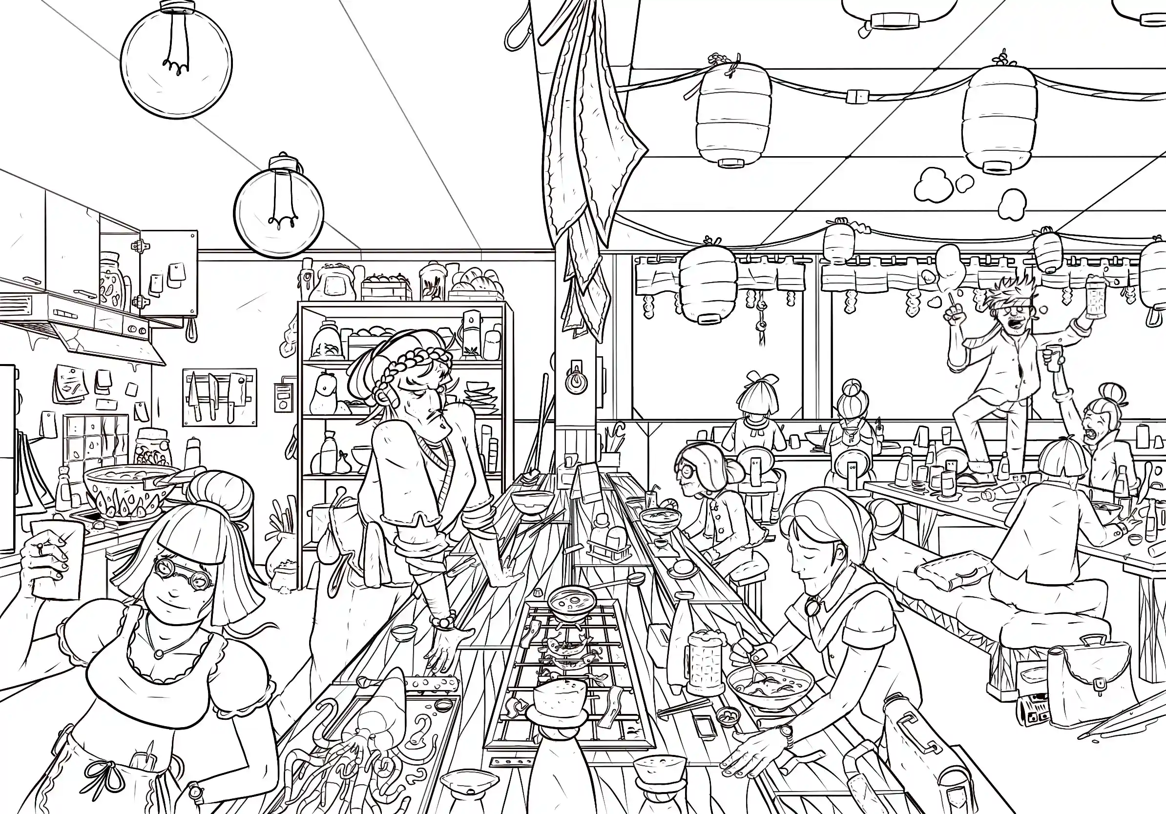 Izakaya - Encrage numérique par Florian Leux (Toyso) - Étape encrage