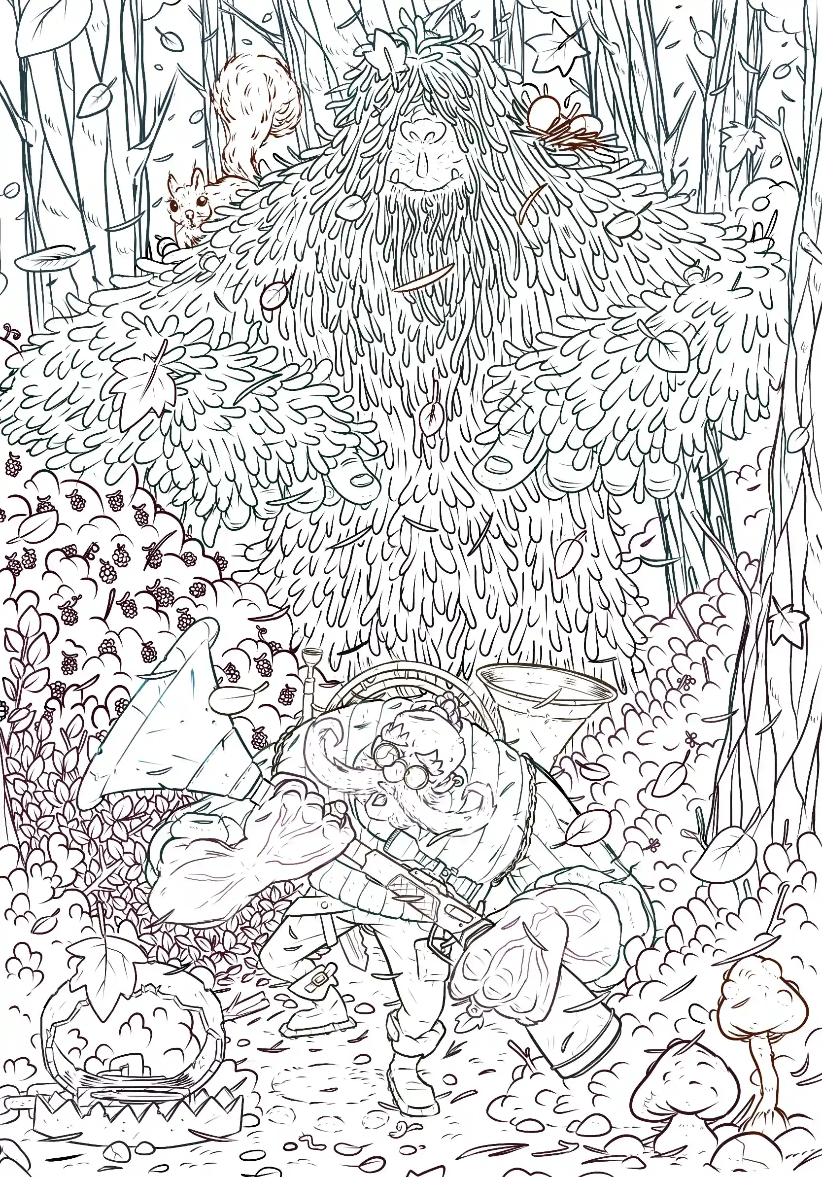 Morning Hunt - Encrage numérique par Florian Leux (Toyso) - Étape encrage