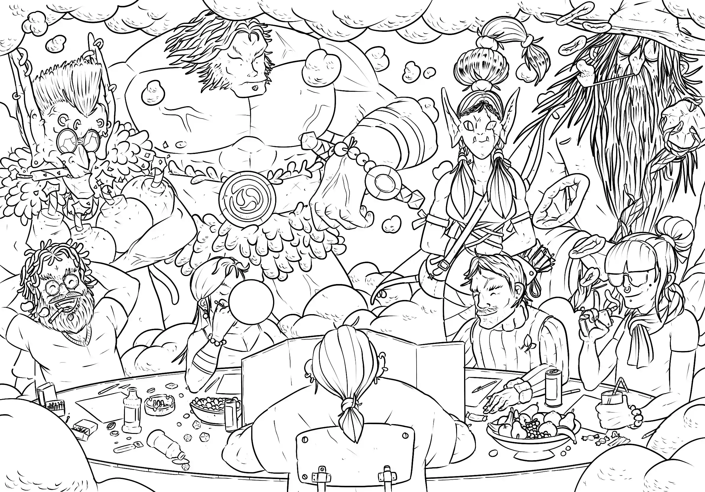 The fellowship - Encrage numérique par Florian Leux (Toyso) - Étape encrage