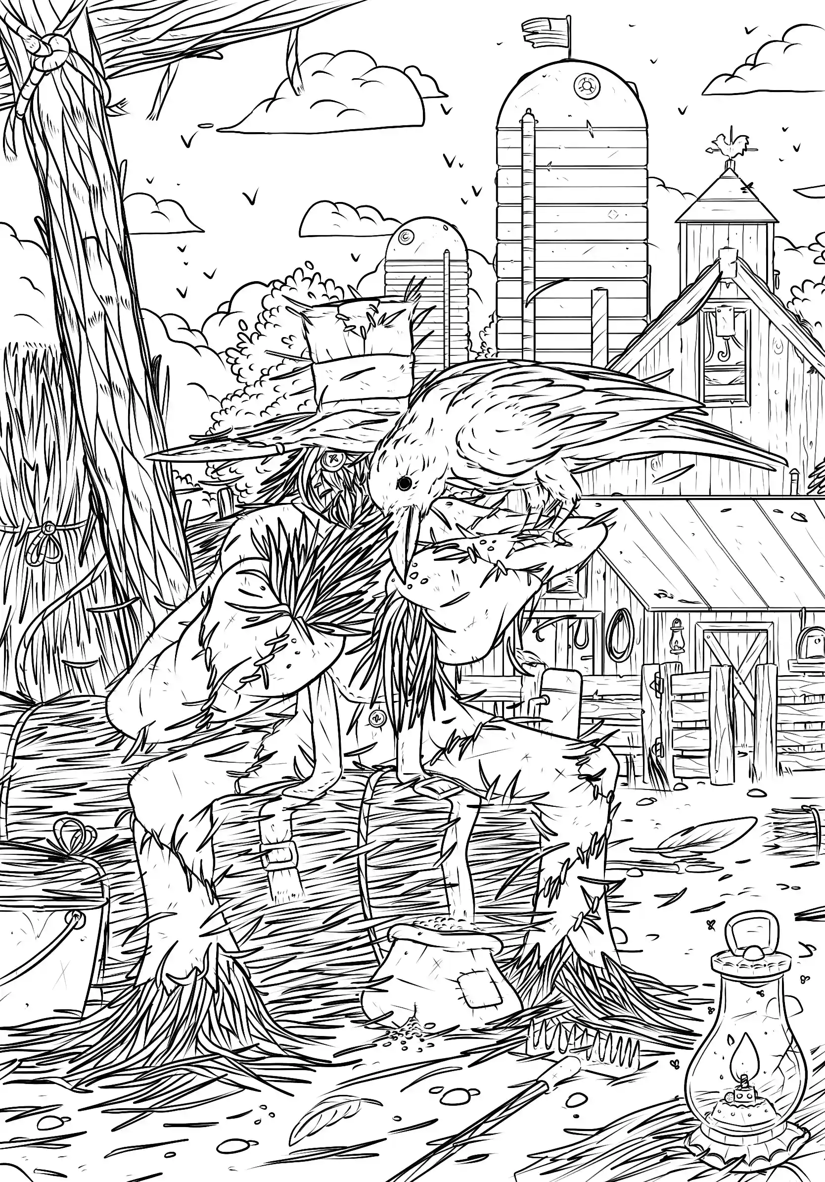 Scarecrow - Encrage numérique par Florian Leux (Toyso) - Étape encrage