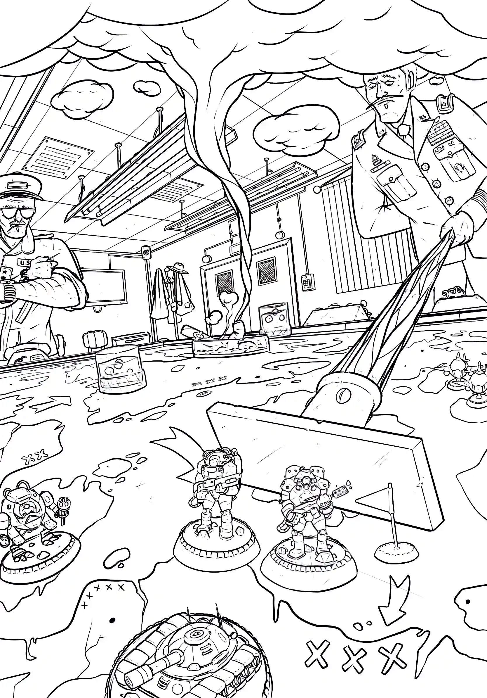 Situation room - Encrage numérique par Florian Leux (Toyso) - Étape encrage