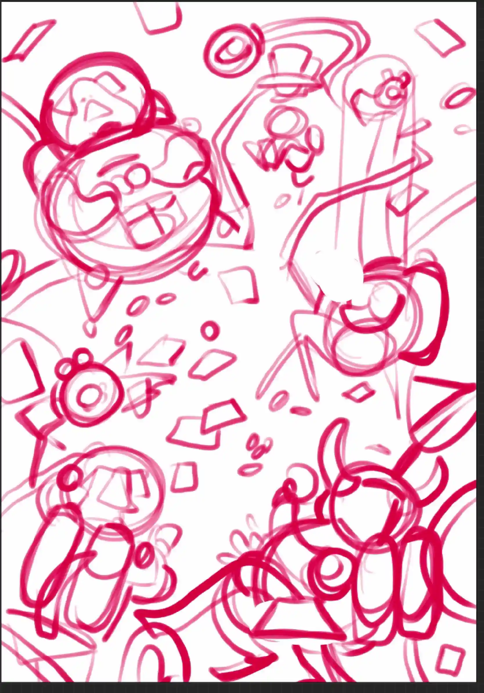 All in - Croquis préparatoire par Florian Leux (Toyso) - Processus de création