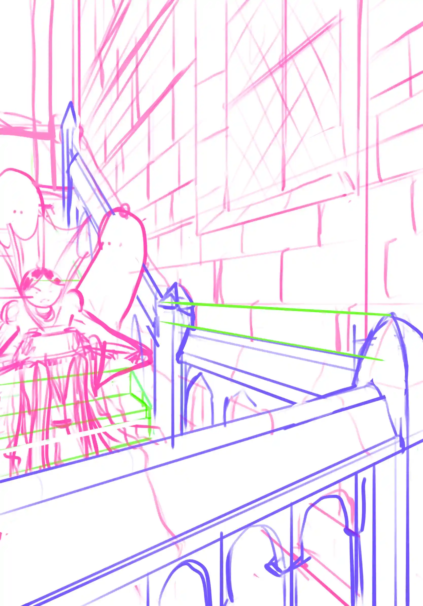 Game night - Croquis préparatoire par Florian Leux (Toyso) - Processus de création