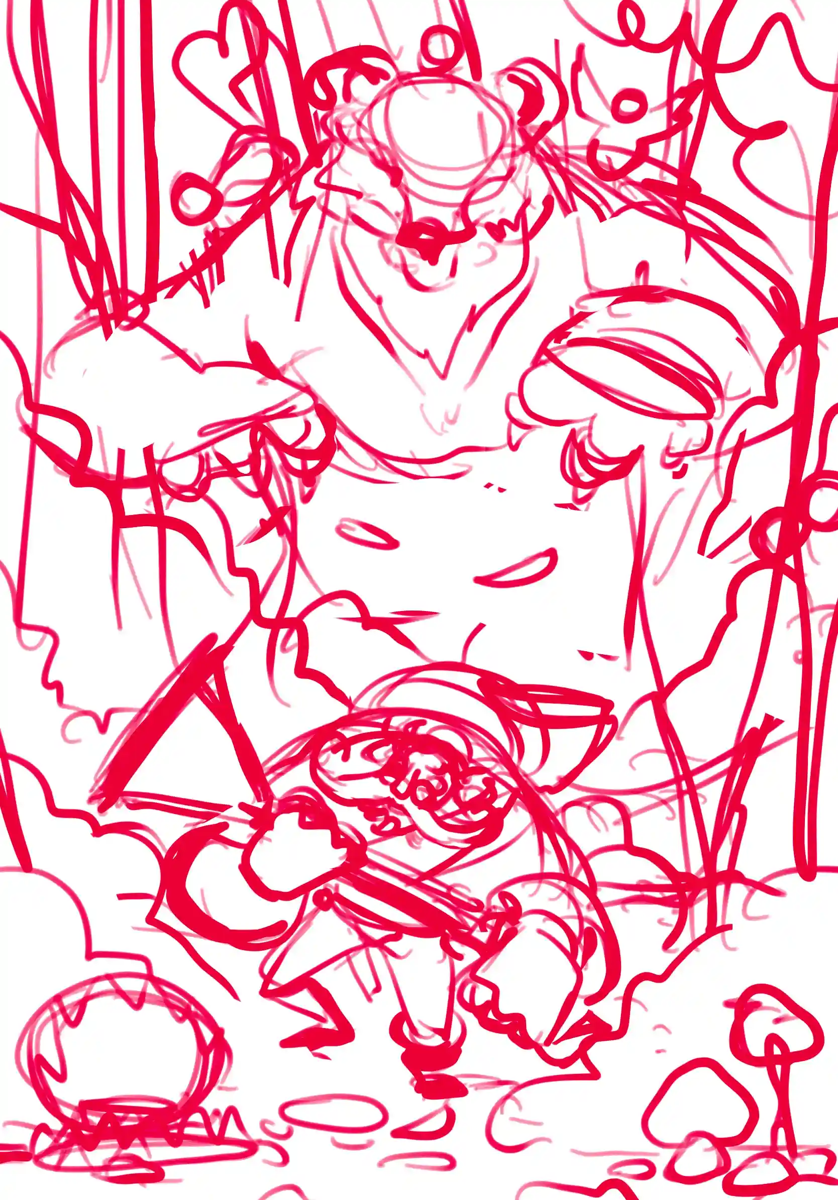 Morning Hunt - Croquis préparatoire par Florian Leux (Toyso) - Processus de création