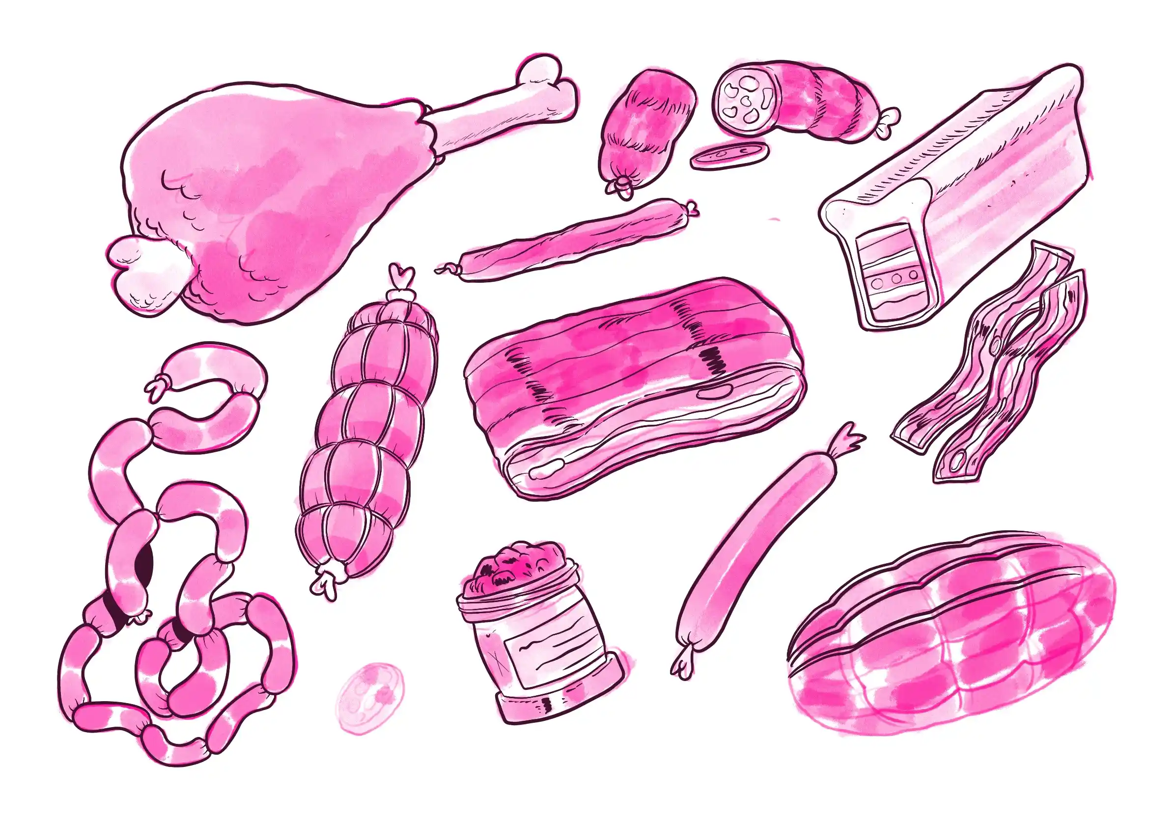 de la charcuterie - Illustration par Florian Leux (Toyso)