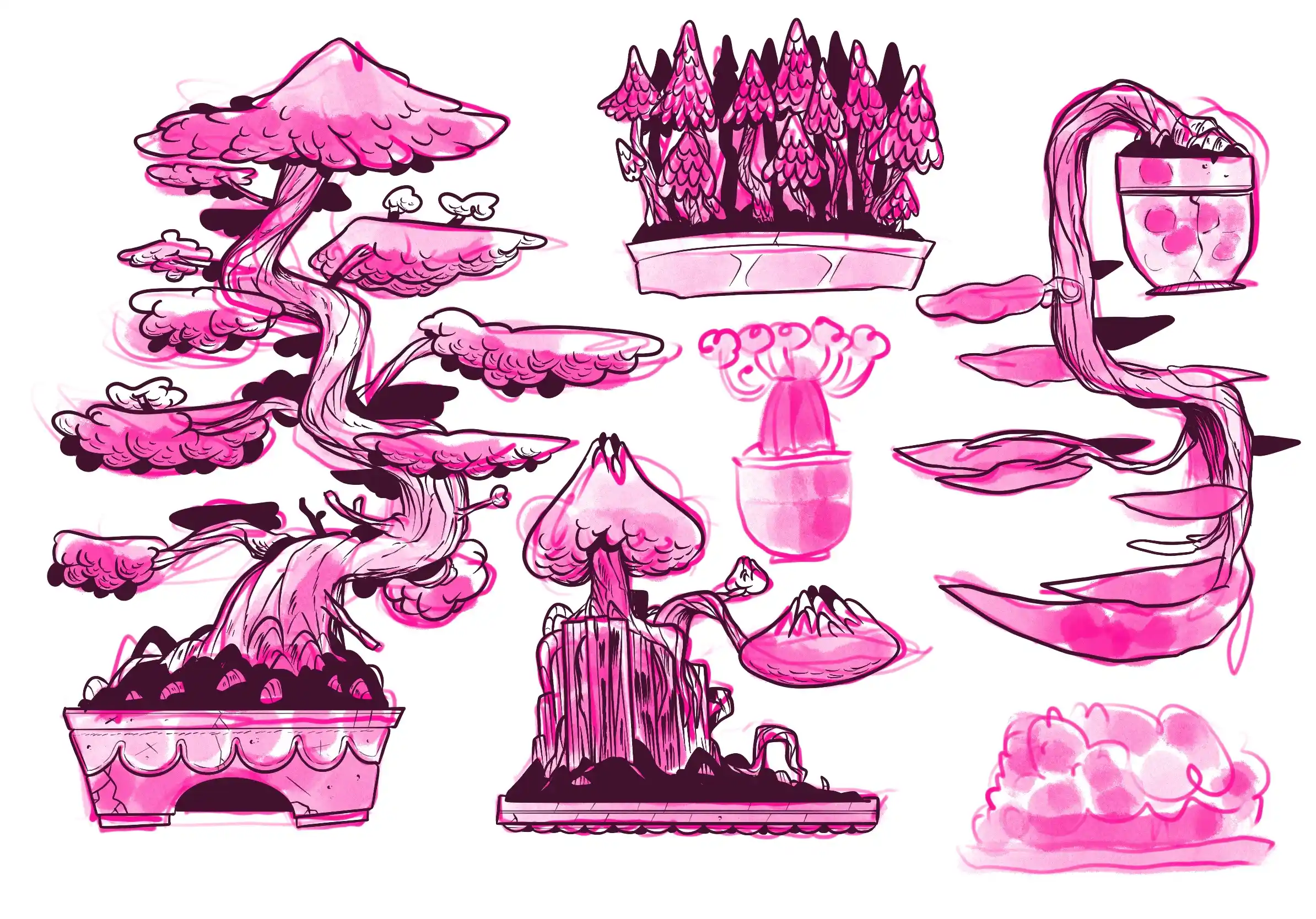 des bonsaïs - Illustration par Florian Leux (Toyso)