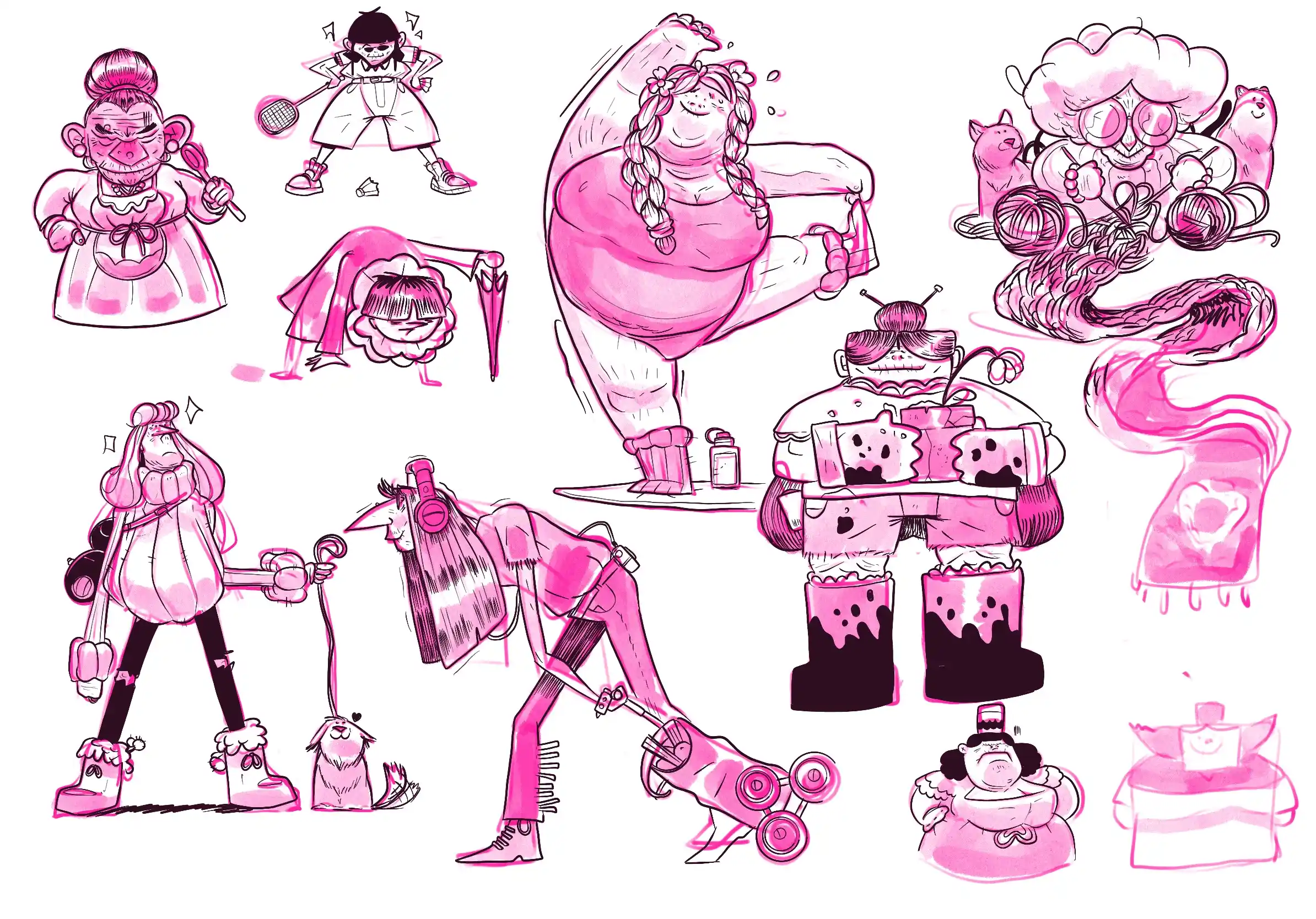 des grand-mères - Illustration par Florian Leux (Toyso)