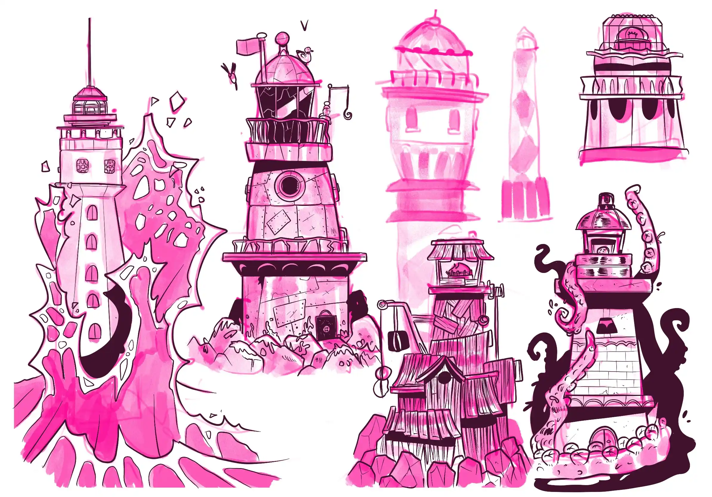 des phares - Illustration par Florian Leux (Toyso)