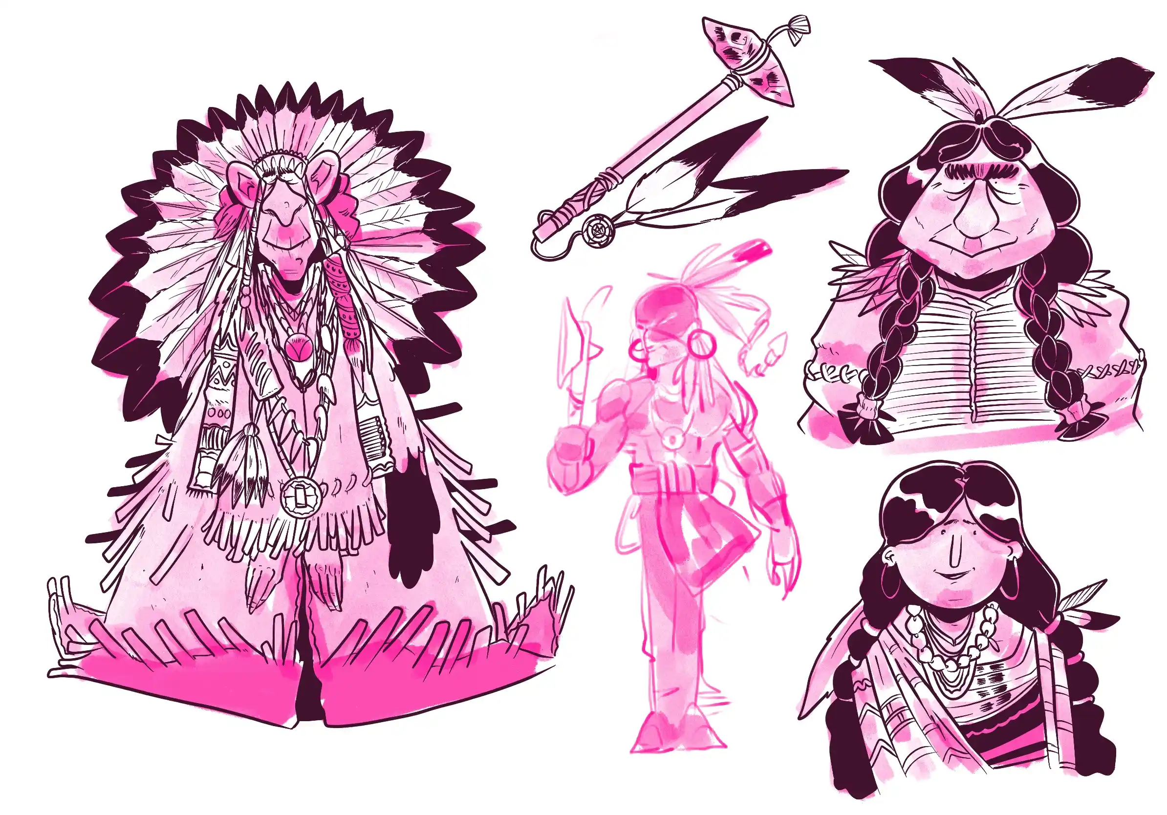 des amérindiens - Illustration par Florian Leux (Toyso)