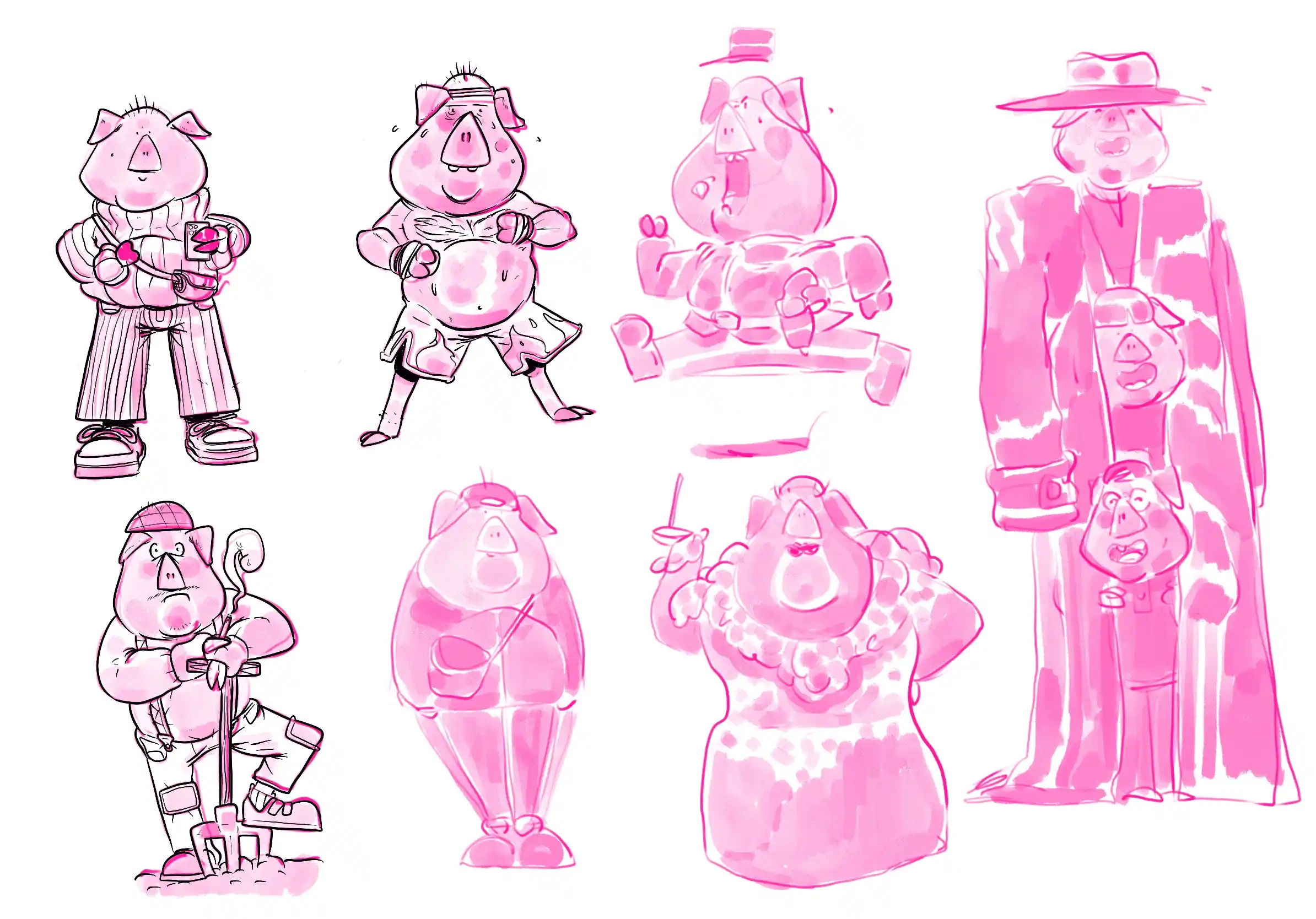 des cochons - Illustration par Florian Leux (Toyso)