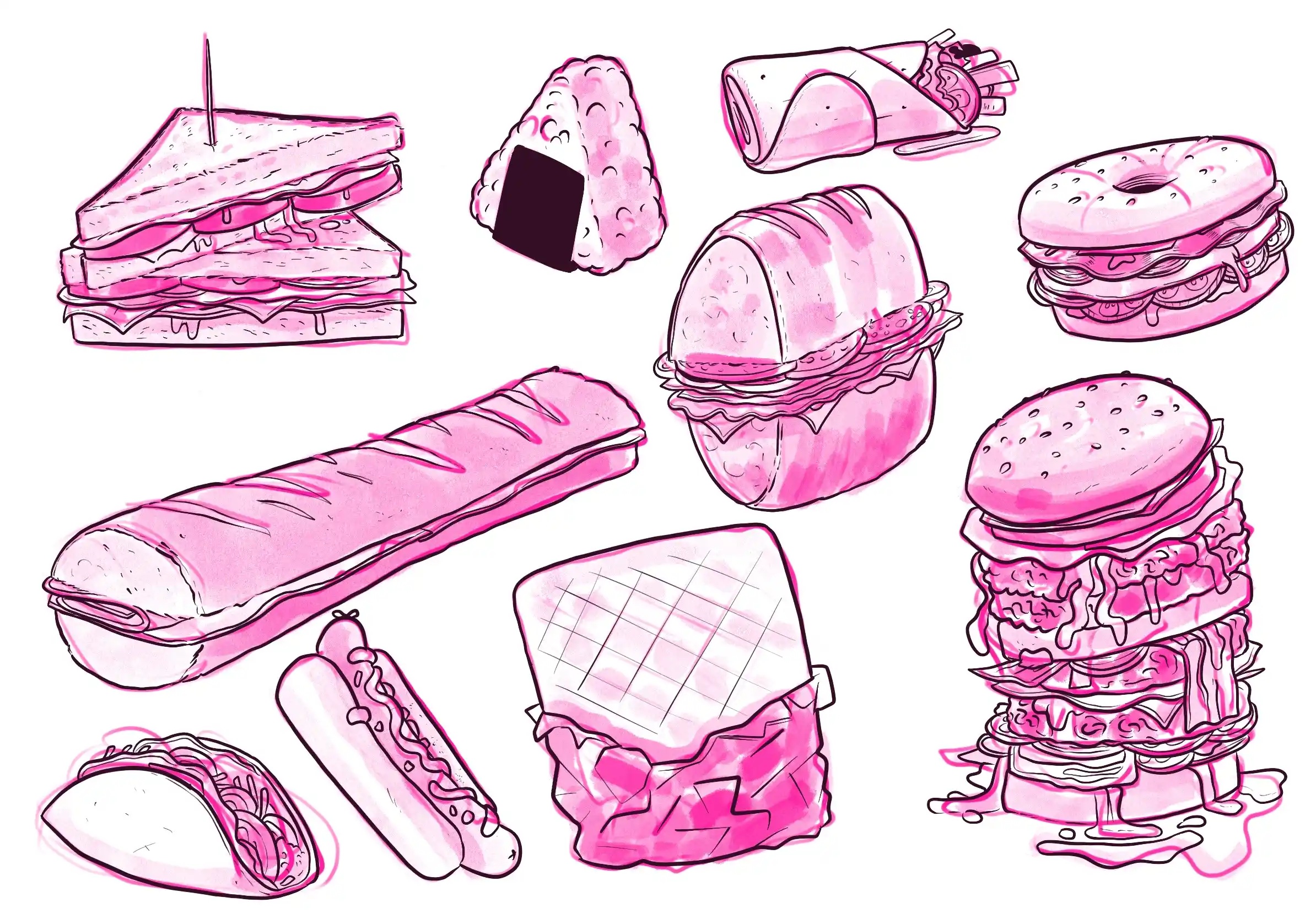 des sandwichs - Illustration par Florian Leux (Toyso)