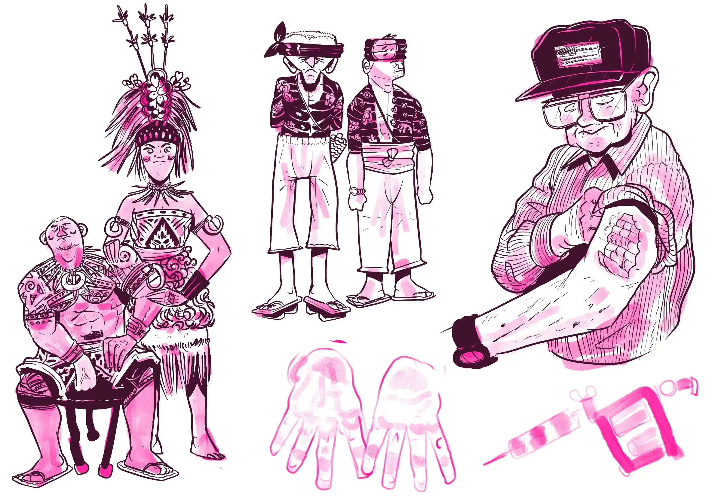 des tatoués - Illustration par Florian Leux (Toyso)