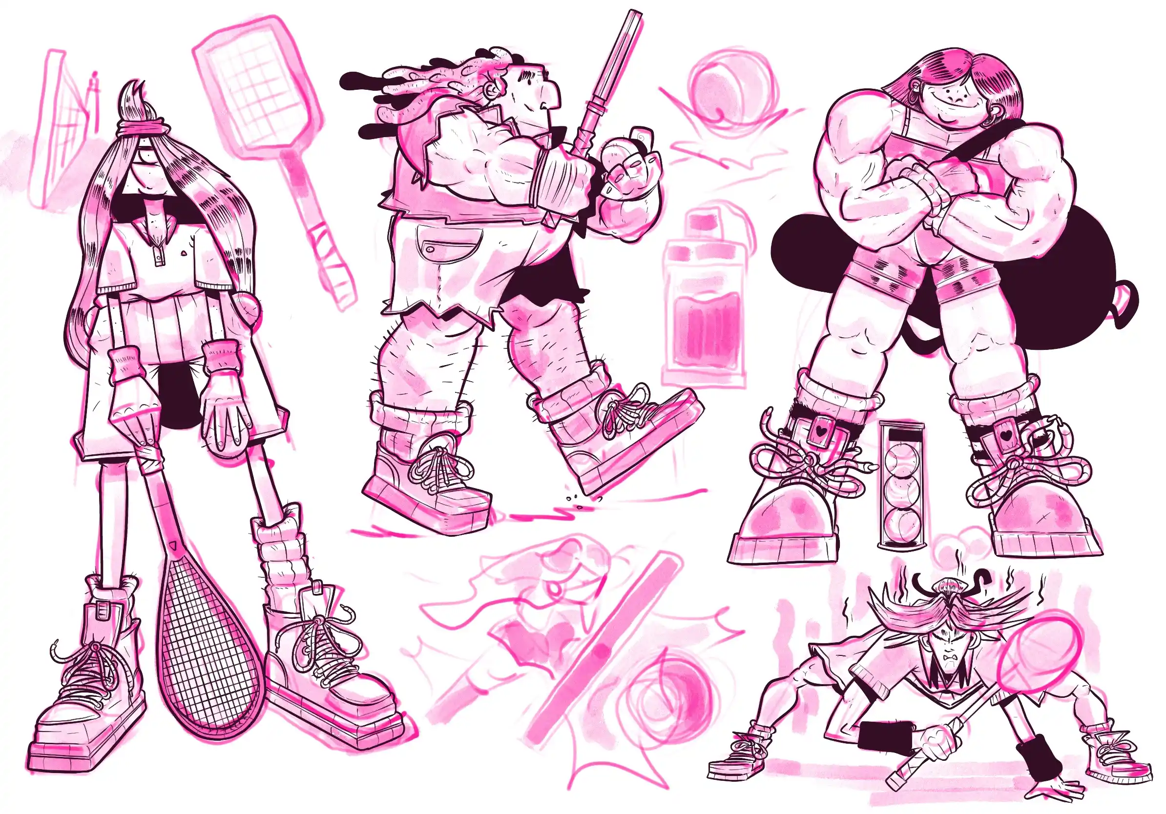 du tennis - Illustration par Florian Leux (Toyso)