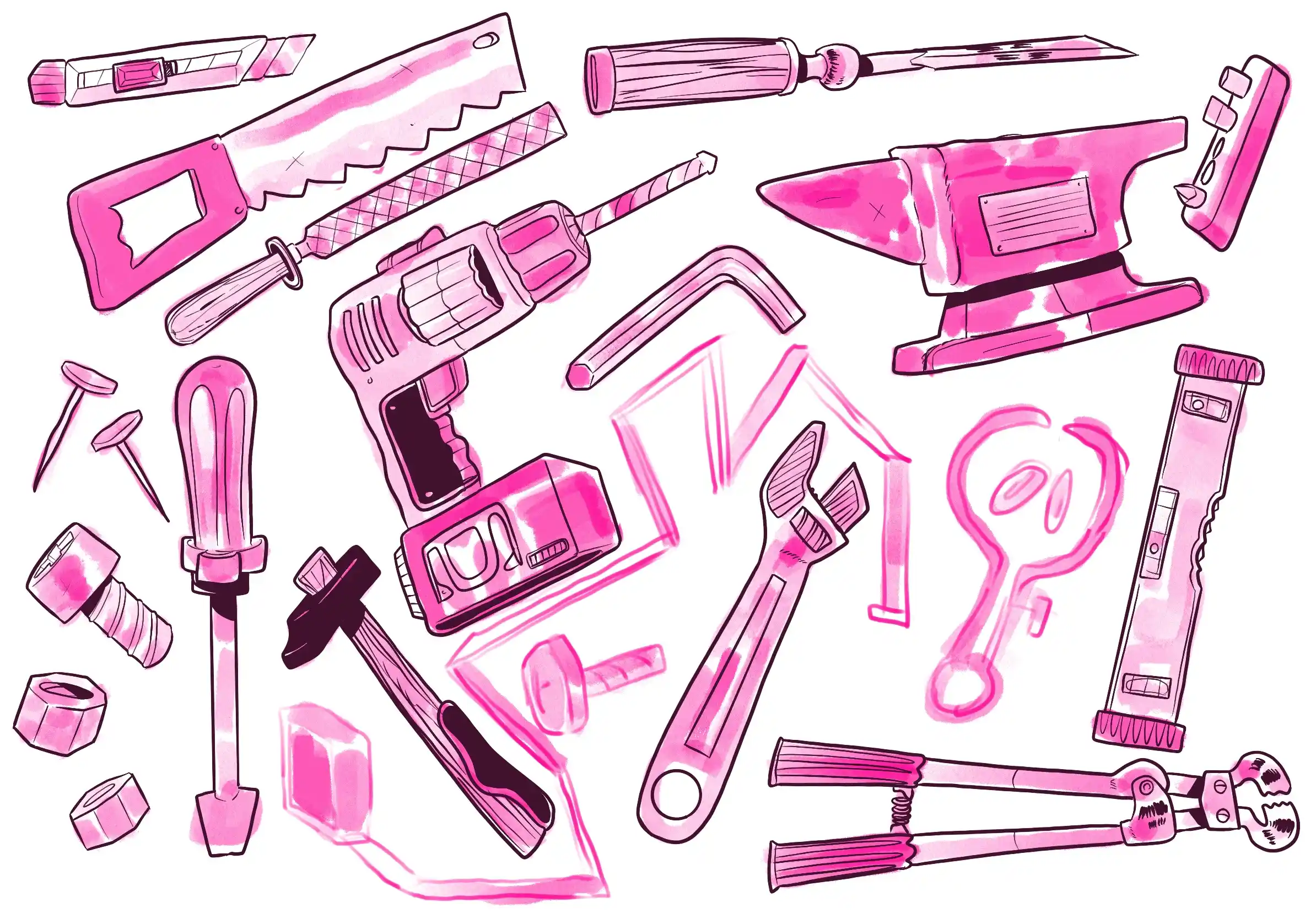 des outils - Illustration par Florian Leux (Toyso)